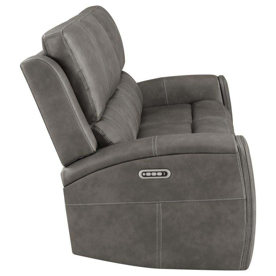 Brickston Triple Power Reclining Sofa Charcoal-7