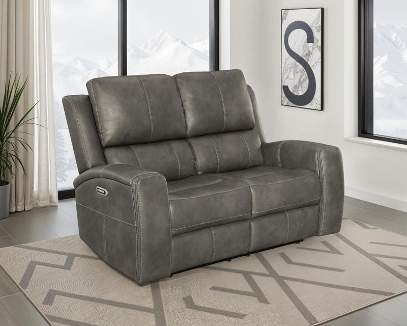 Brickston Triple Power Reclining Loveseat Charcoal-zoom-