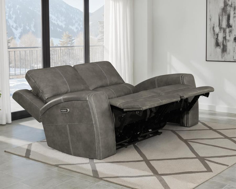 Brickston Triple Power Reclining Loveseat Charcoal-zoom-