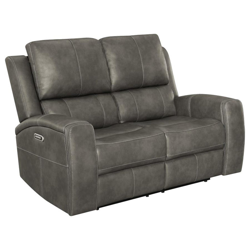 Brickston Triple Power Reclining Loveseat Charcoal-zoom-