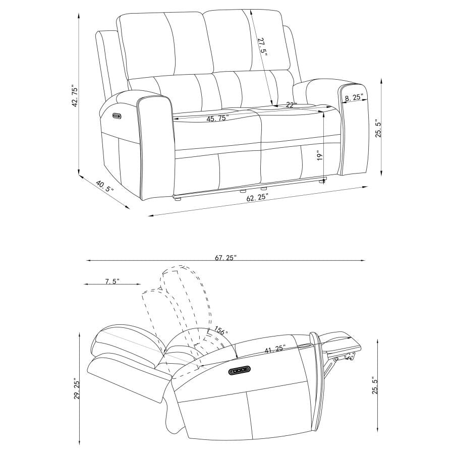 Brickston Triple Power Reclining Loveseat Charcoal-zoom-14