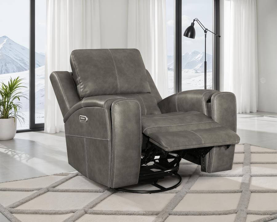Brickston Triple Power Swivel Glider Recliner Charcoal-1