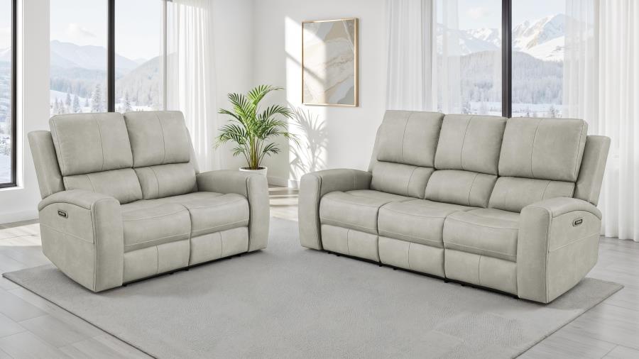 Brickston 2-piece Triple Power Reclining Sofa Set Grey-zoom-1
