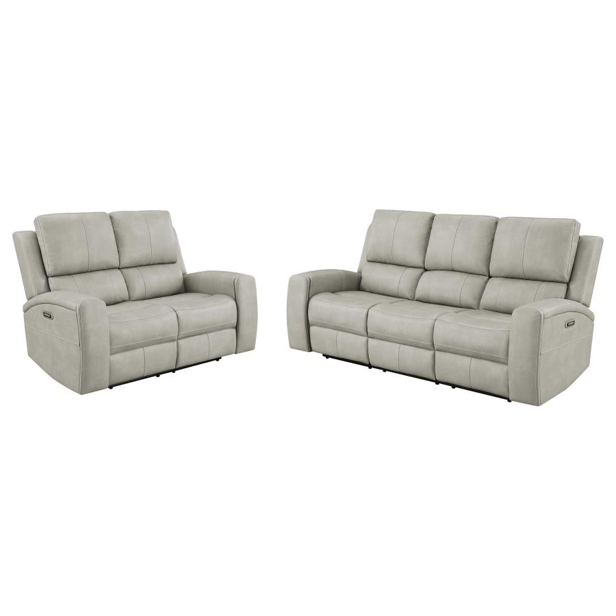 Brickston 2-piece Triple Power Reclining Sofa Set Grey-2