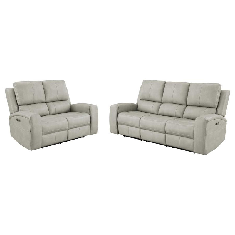 Brickston 2-piece Triple Power Reclining Sofa Set Grey-zoom-