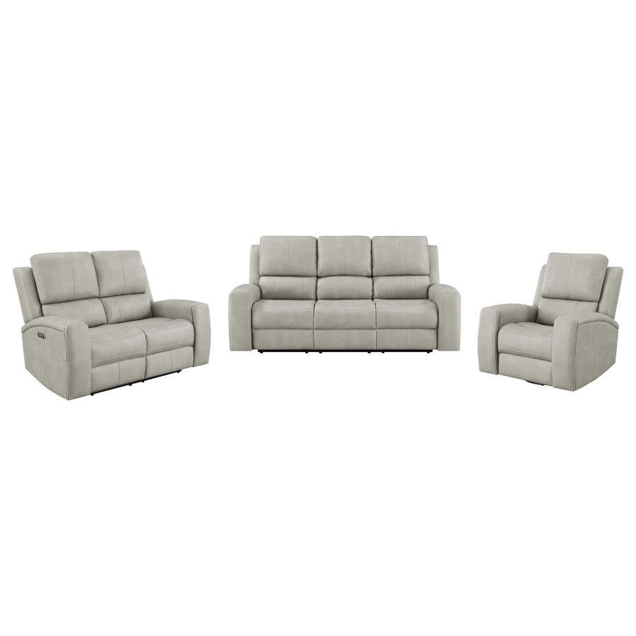 Brickston 3-piece Triple Power Reclining Sofa Set Grey-zoom-2