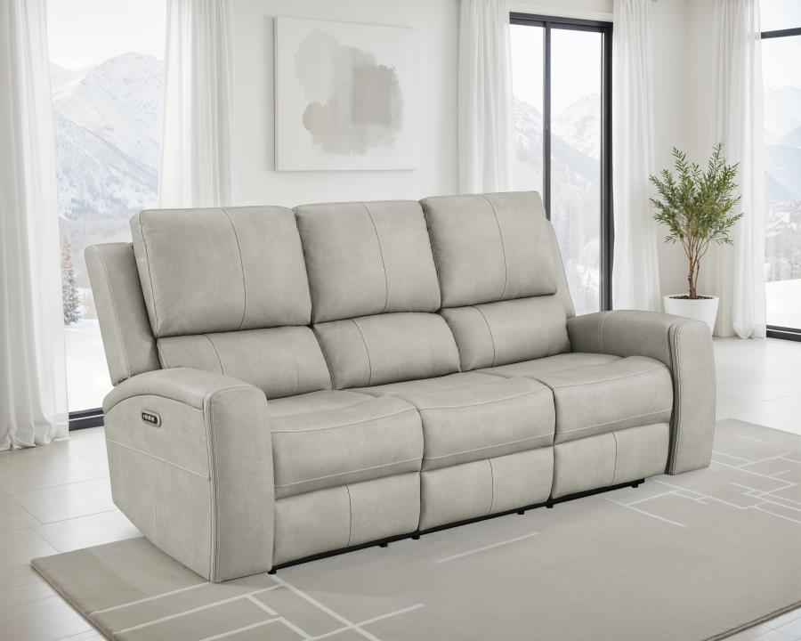 Brickston Triple Power Reclining Sofa Grey-2