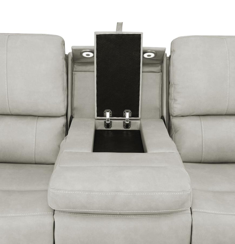 Brickston Triple Power Reclining Sofa Grey-zoom-