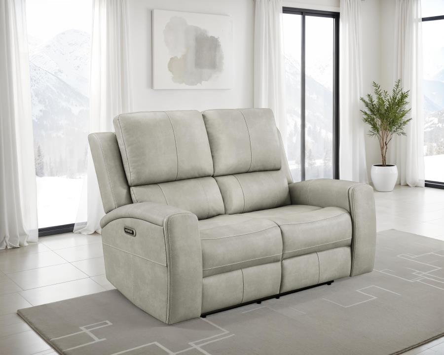 Brickston Triple Power Reclining Loveseat Grey-2