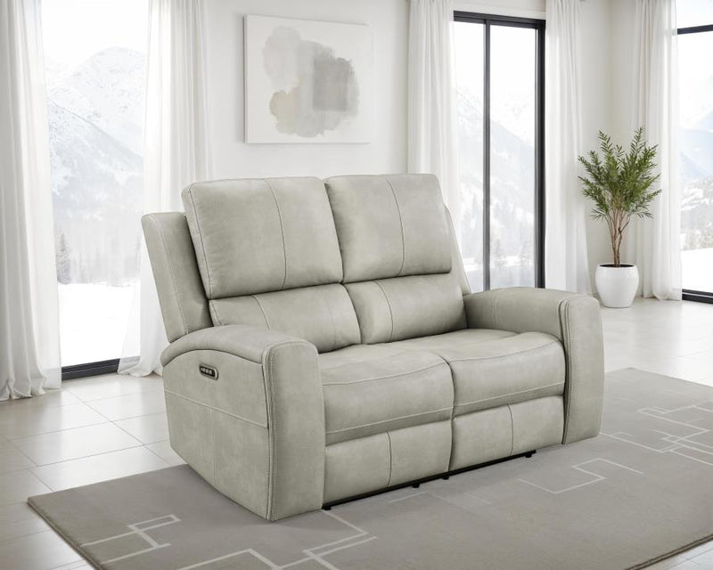 Brickston Triple Power Reclining Loveseat Grey-zoom-