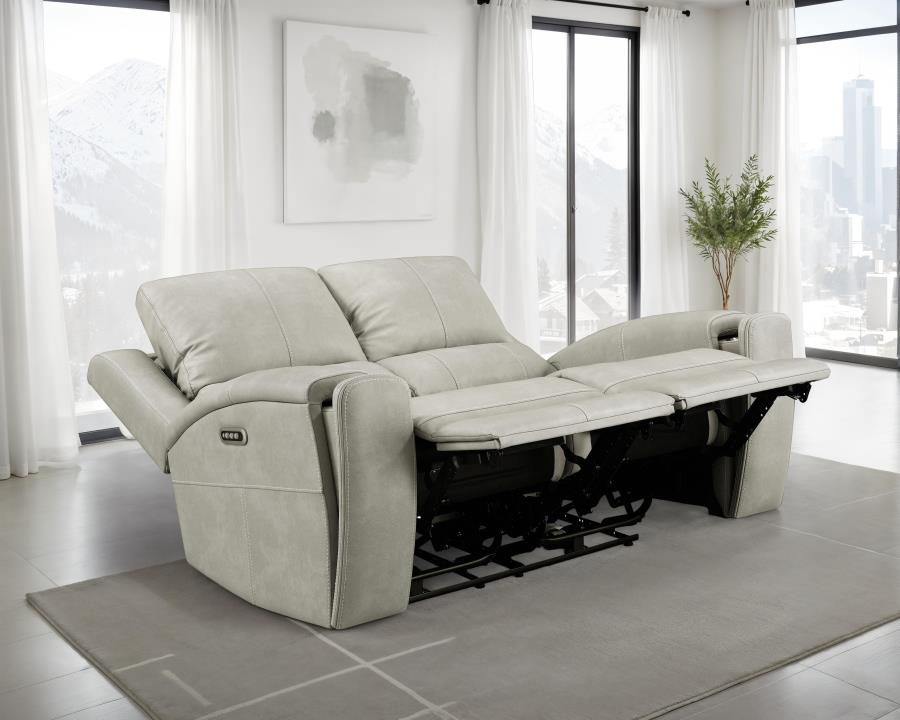 Brickston Triple Power Reclining Loveseat Grey-zoom-3