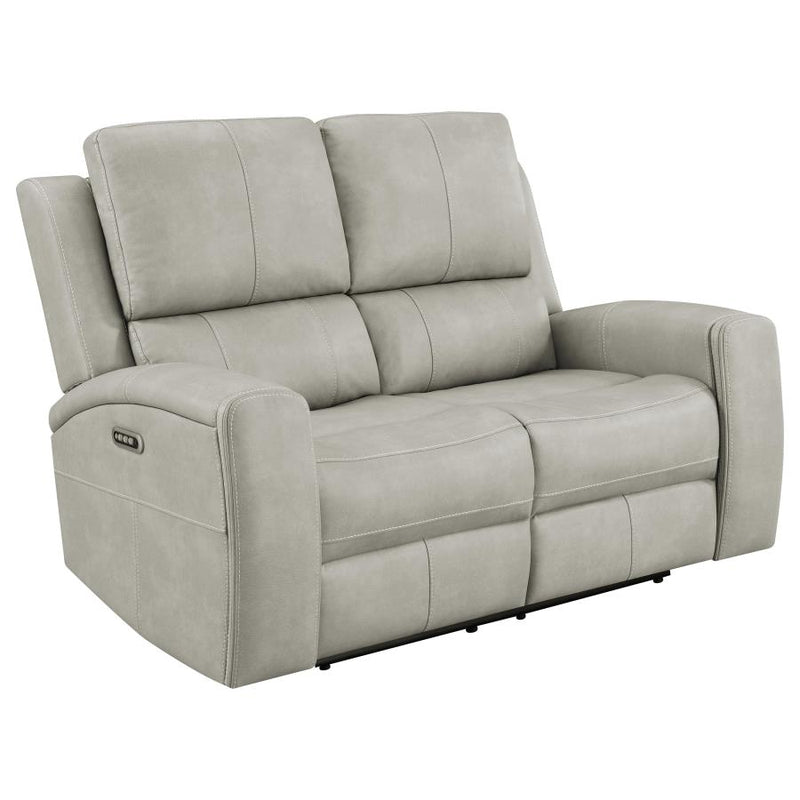 Brickston Triple Power Reclining Loveseat Grey-zoom-