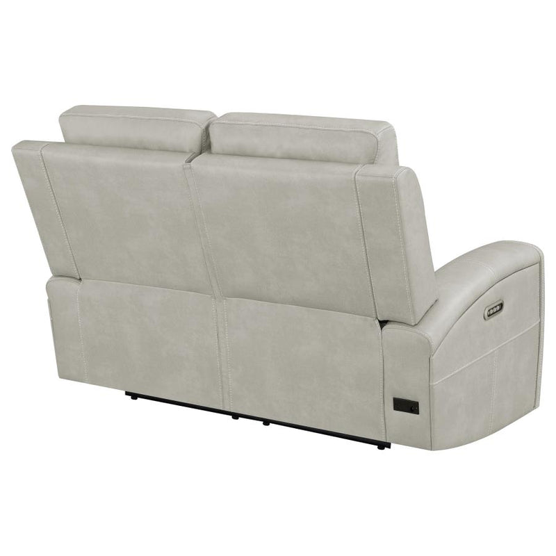 Brickston Triple Power Reclining Loveseat Grey-zoom-