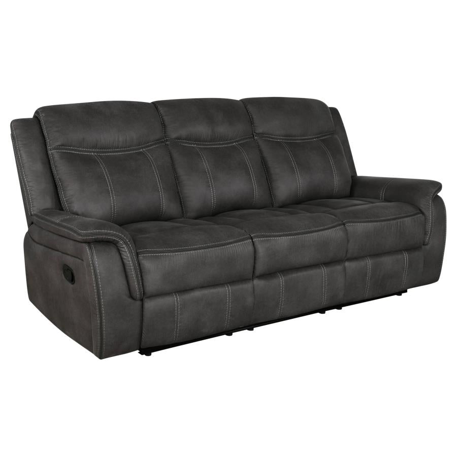 Lawrence 2-piece Upholstered Reclining Sofa Set Charcoal-zoom-3