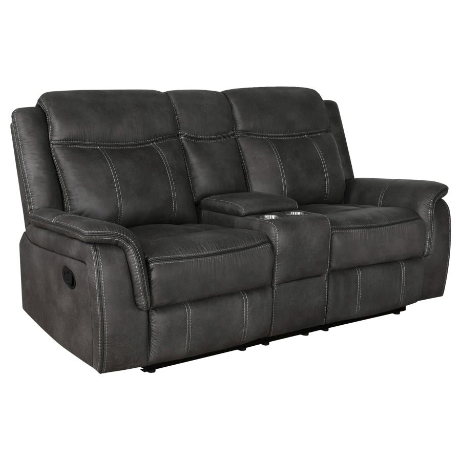 Lawrence 2-piece Upholstered Reclining Sofa Set Charcoal-4