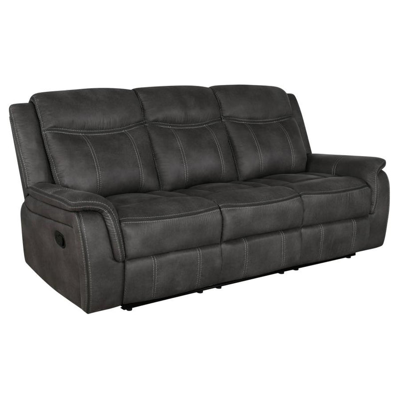 Lawrence 3-piece Upholstered Reclining Sofa Set Charcoal-zoom-