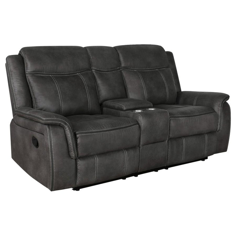 Lawrence 3-piece Upholstered Reclining Sofa Set Charcoal-zoom-