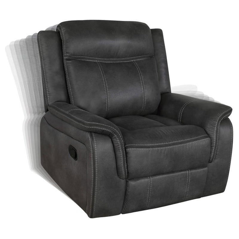Lawrence 3-piece Upholstered Reclining Sofa Set Charcoal-zoom-