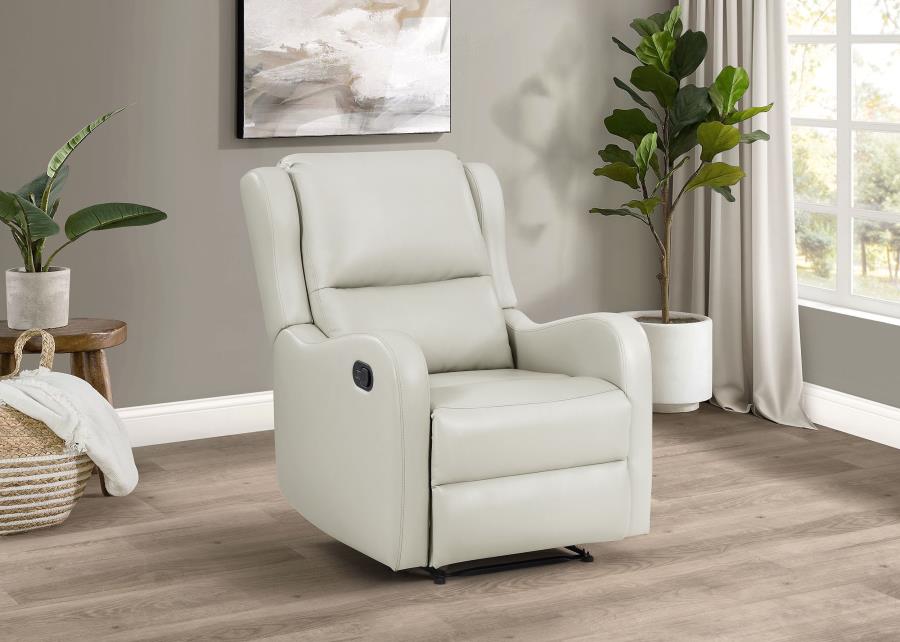 Kelsey Upholstered English Arm Recliner Chair Ivory-zoom-2