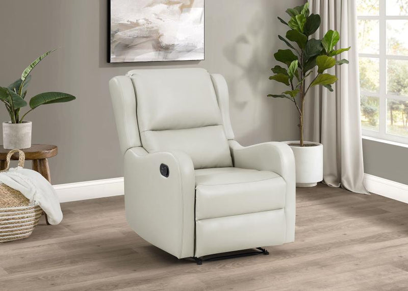 Kelsey Upholstered English Arm Recliner Chair Ivory-zoom-