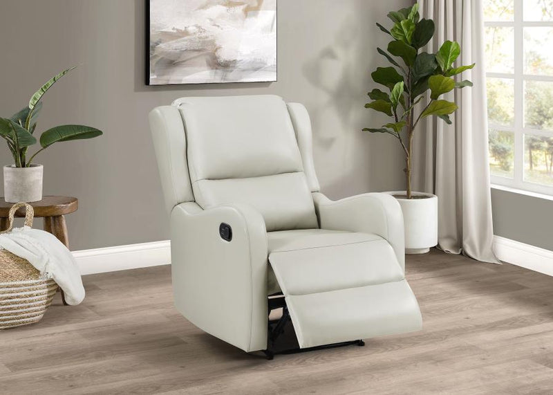 Kelsey Upholstered English Arm Recliner Chair Ivory-zoom-