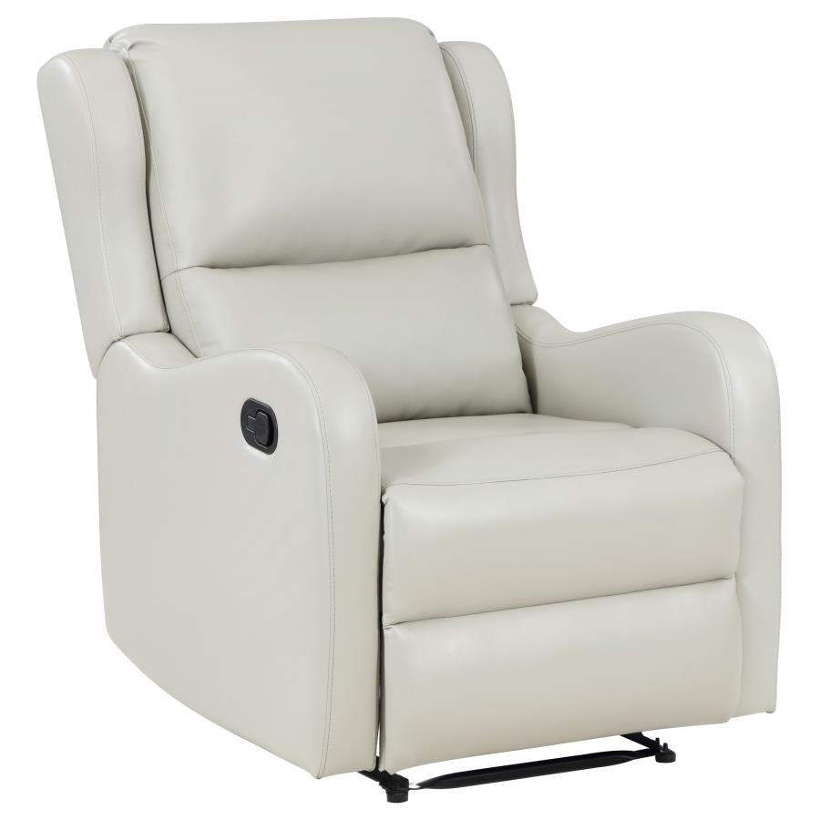 Kelsey Upholstered English Arm Recliner Chair Ivory-4