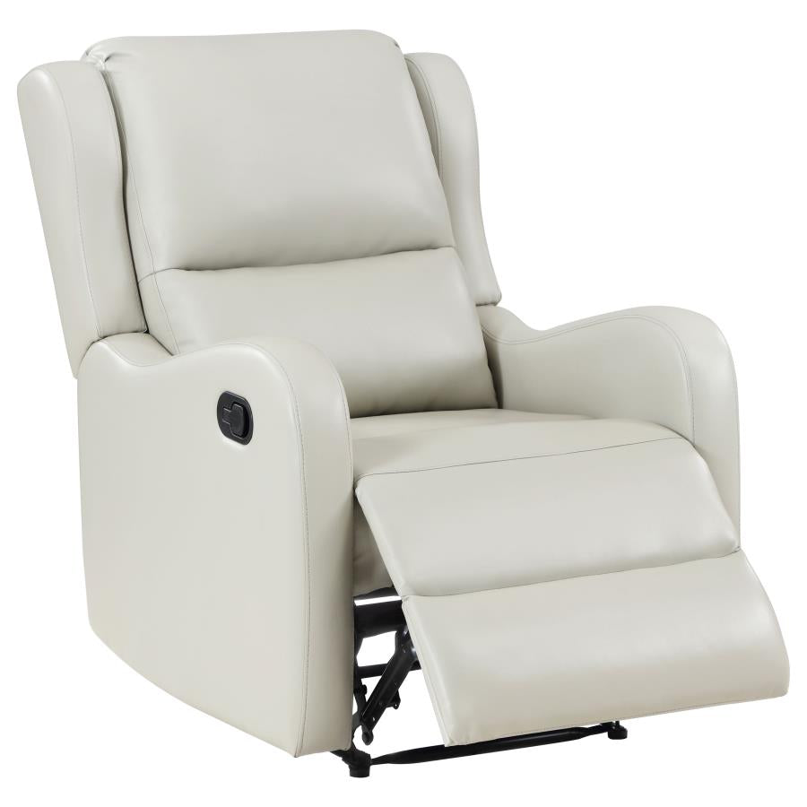 Kelsey Upholstered English Arm Recliner Chair Ivory-zoom-1