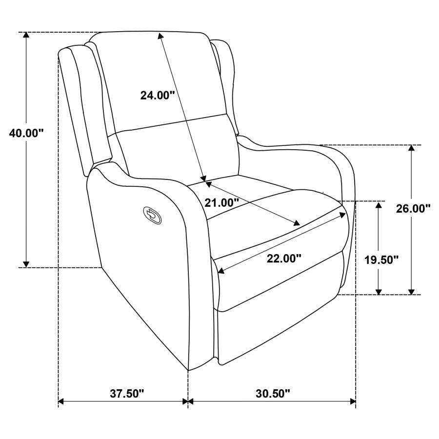 Kelsey Upholstered English Arm Recliner Chair Ivory-zoom-6