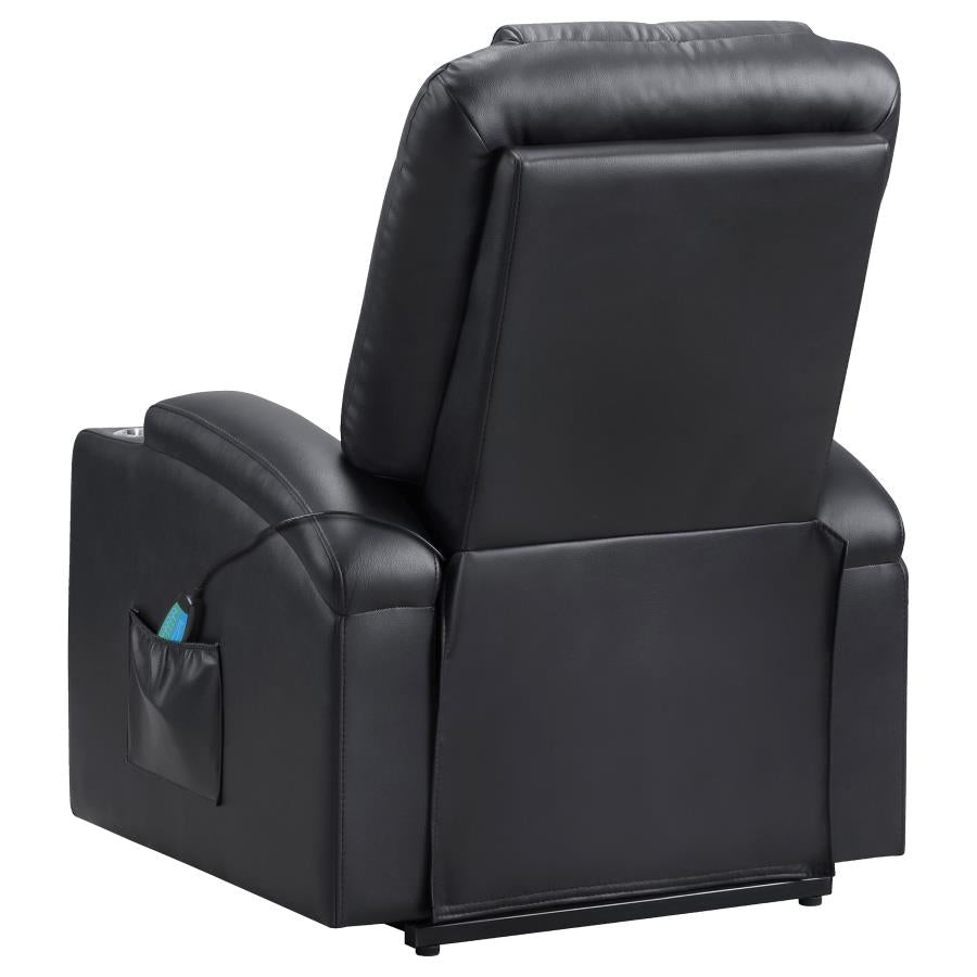 Armstrong Upholstered Power Lift Massage Recliner Black-9