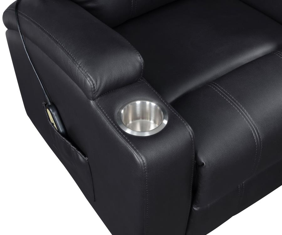 Armstrong Upholstered Power Lift Massage Recliner Black-11