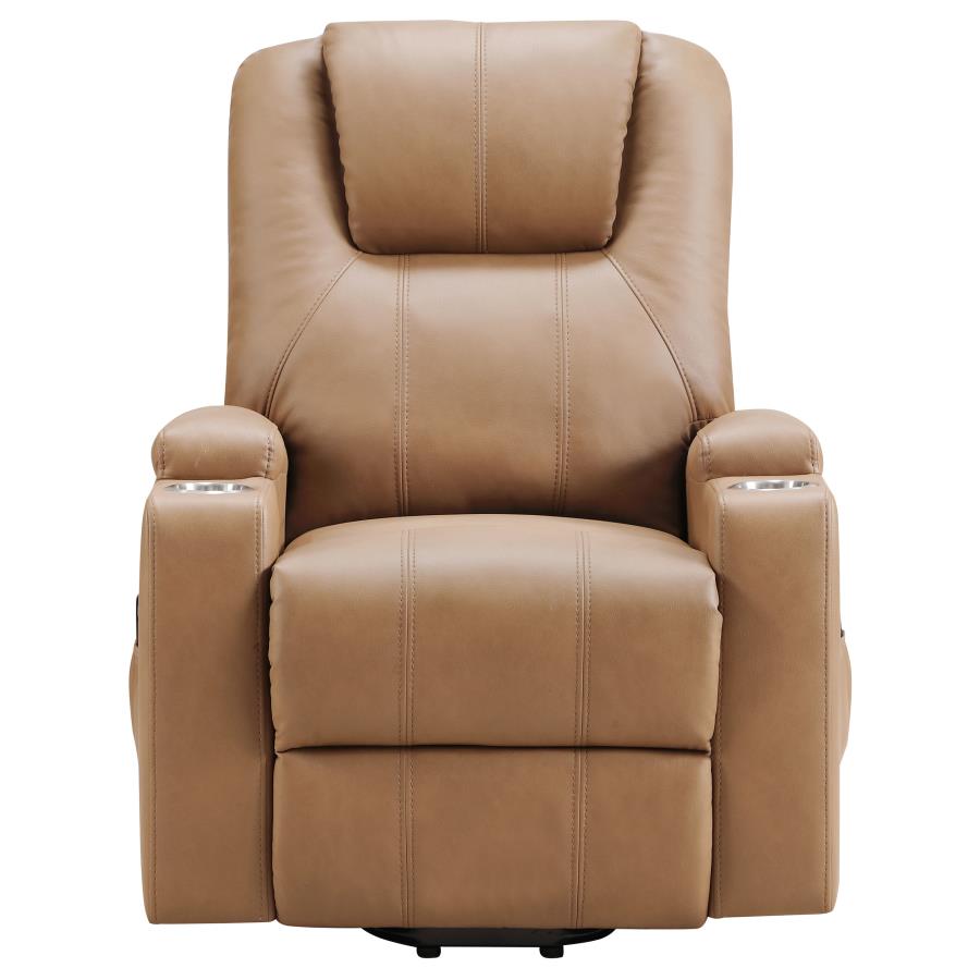 Armstrong Upholstered Power Lift Massage Recliner Camel-zoom-7