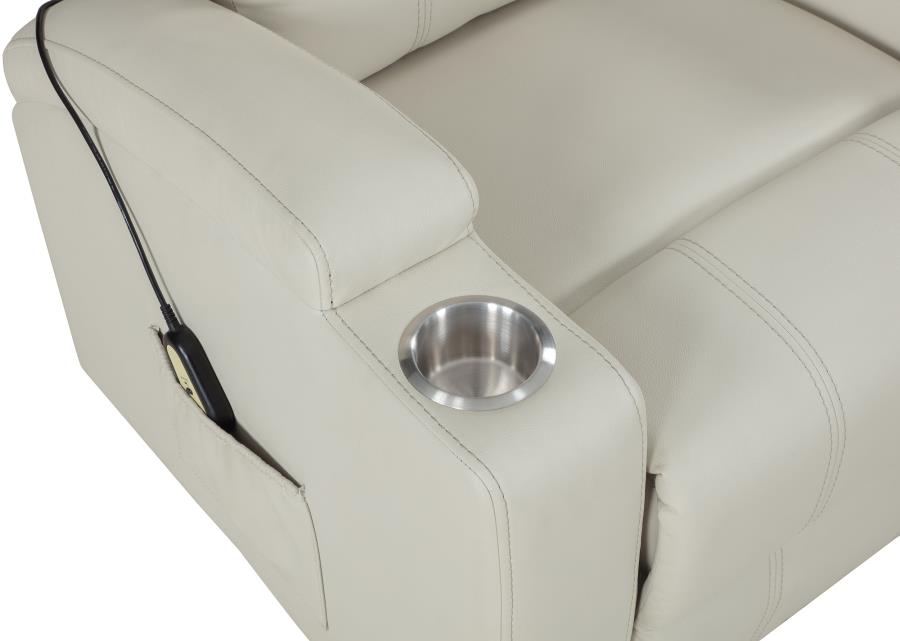 Armstrong Upholstered Power Lift Massage Recliner Ivory-zoom-11