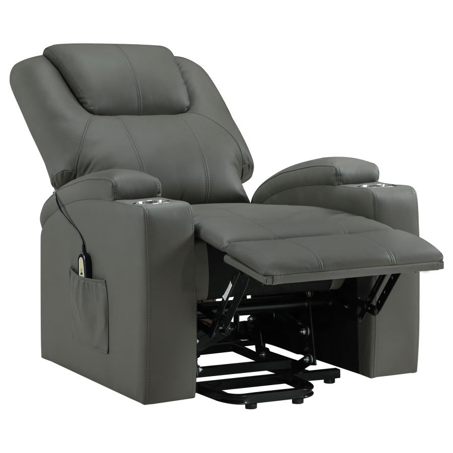 Armstrong Upholstered Power Lift Massage Recliner Grey-zoom-6