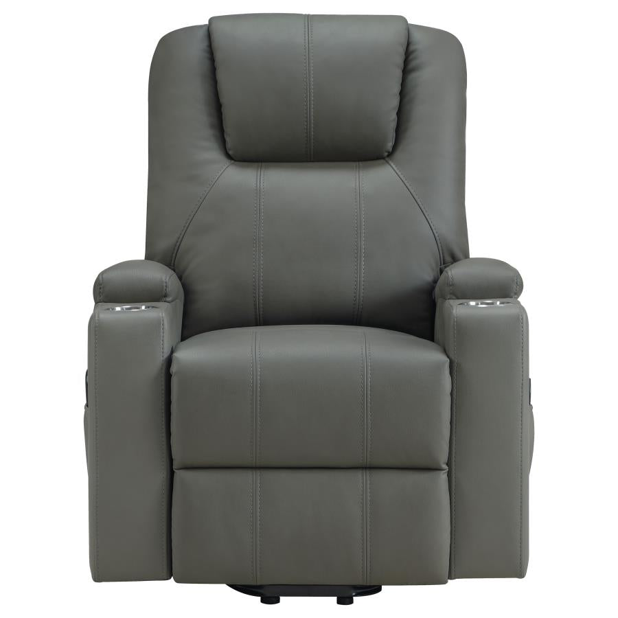 Armstrong Upholstered Power Lift Massage Recliner Grey-7