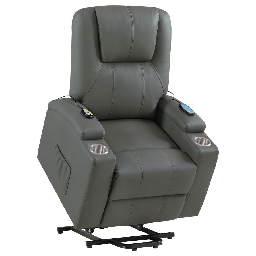 Armstrong Upholstered Power Lift Massage Recliner Grey-8