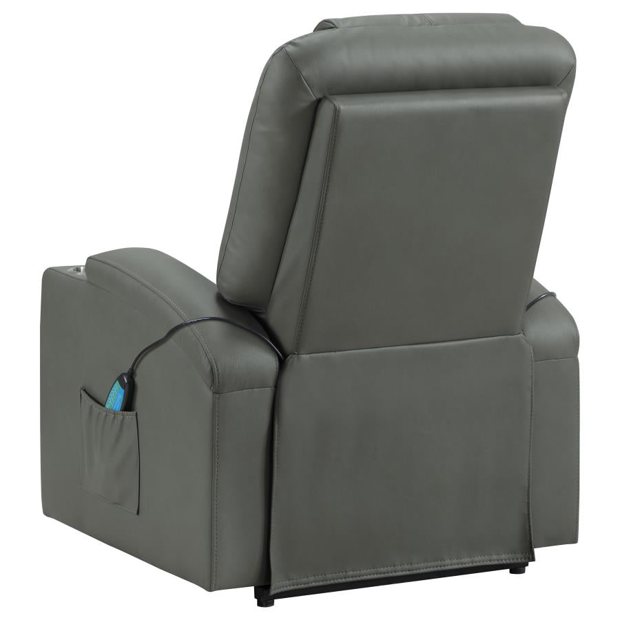 Armstrong Upholstered Power Lift Massage Recliner Grey-9