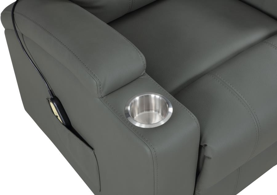 Armstrong Upholstered Power Lift Massage Recliner Grey-zoom-11