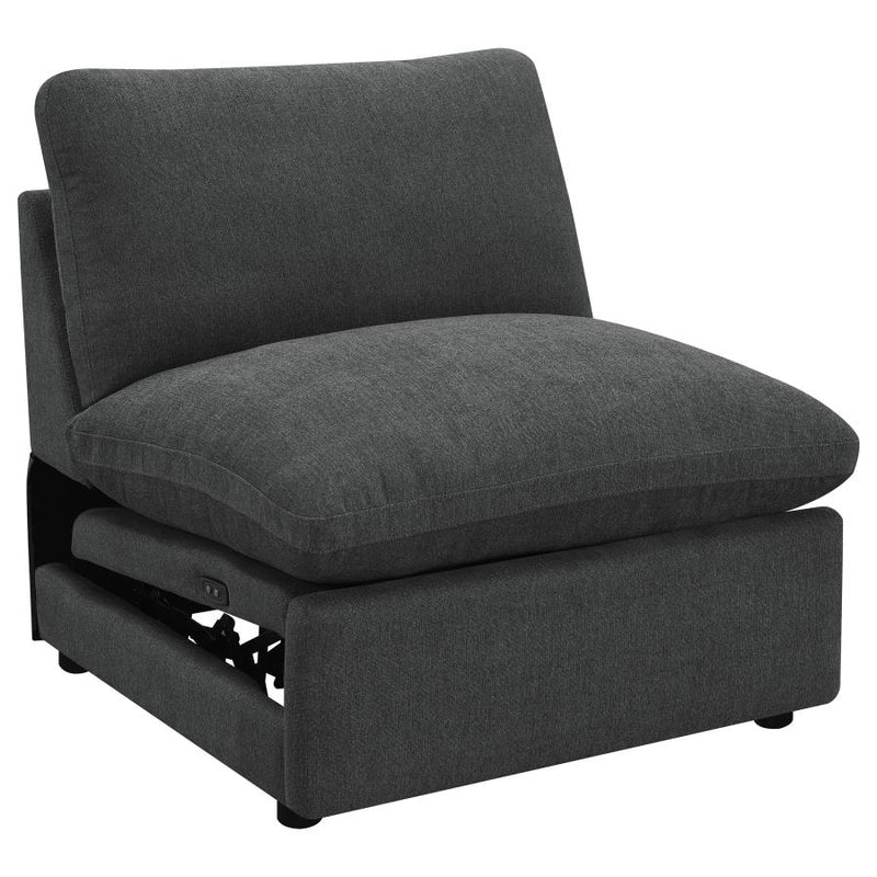 Collins Modular Power Armless Recliner Dark Grey-zoom-