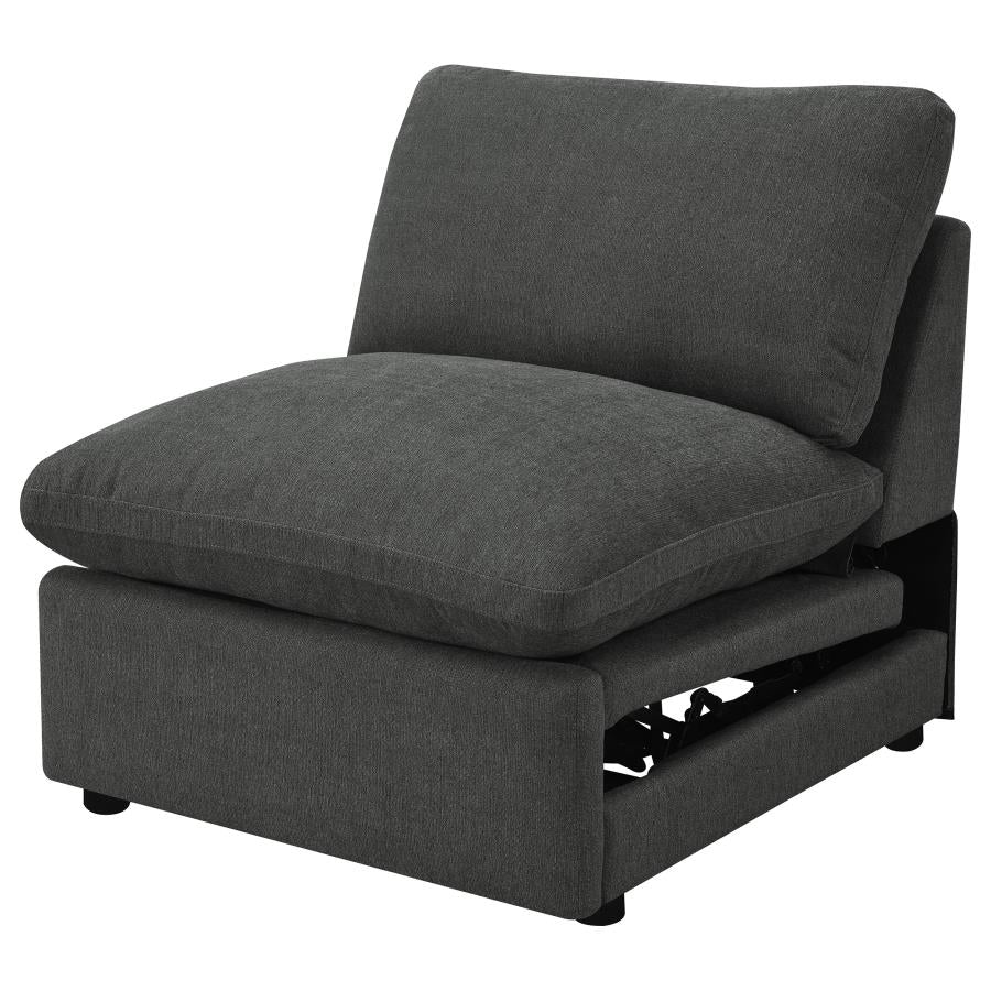 Collins Modular Power Armless Recliner Dark Grey-zoom-6