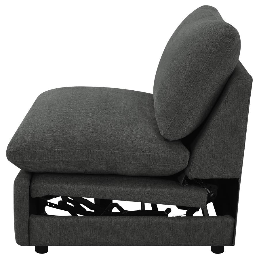 Collins Modular Power Armless Recliner Dark Grey-7