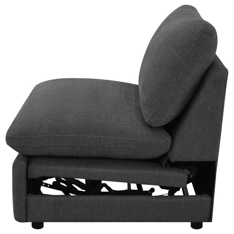 Collins Modular Power Armless Recliner Dark Grey-zoom-