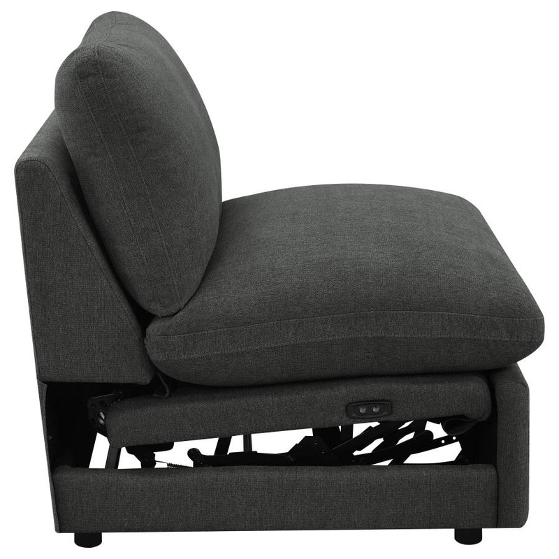 Collins Modular Power Armless Recliner Dark Grey-zoom-
