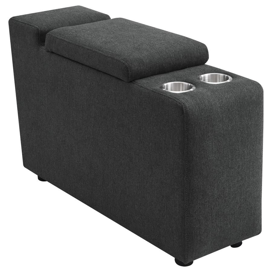 Collins Upholstered Modular Storage Console Dark Grey-1