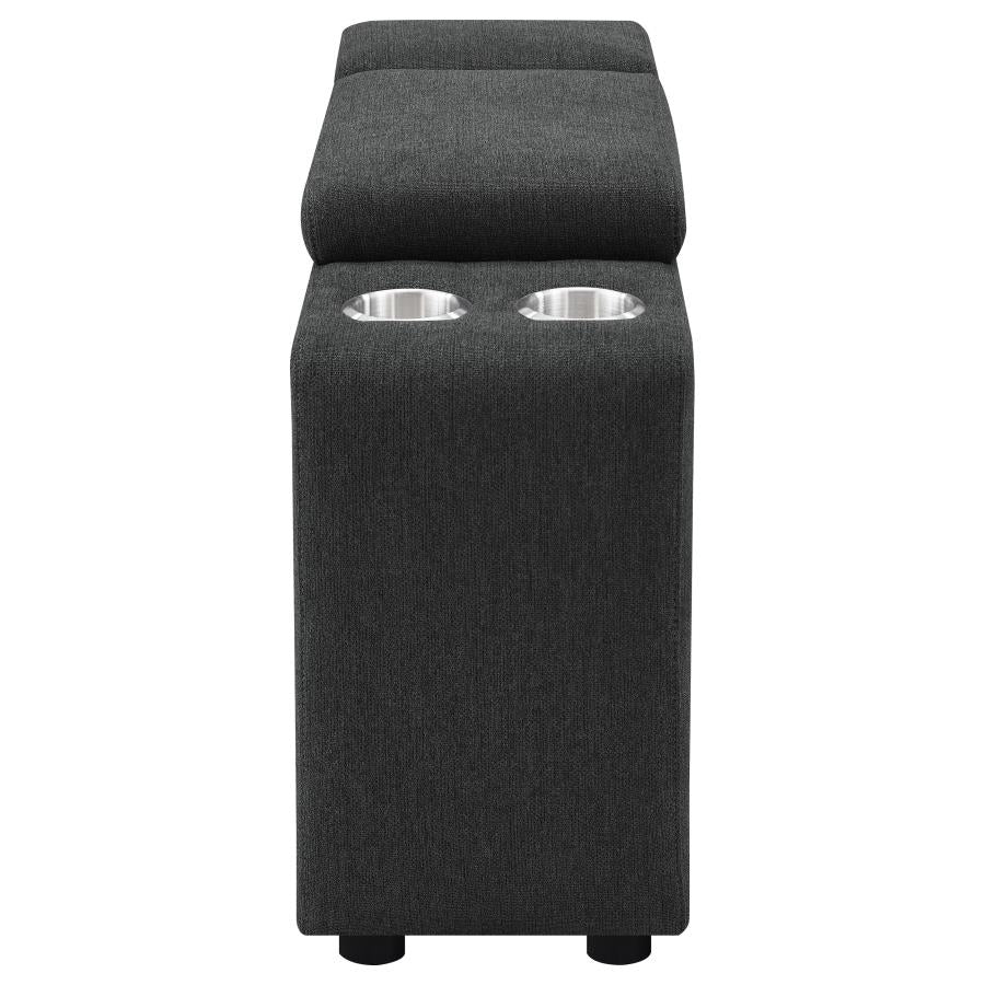 Collins Upholstered Modular Storage Console Dark Grey-zoom-4