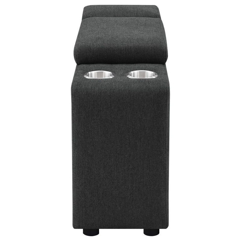 Collins Upholstered Modular Storage Console Dark Grey-zoom-