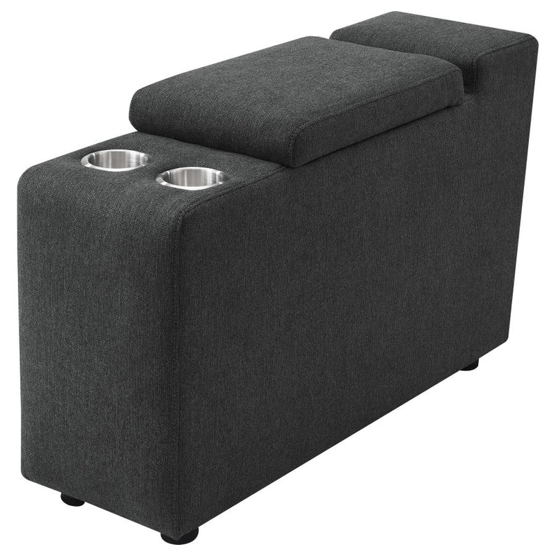 Collins Upholstered Modular Storage Console Dark Grey-zoom-
