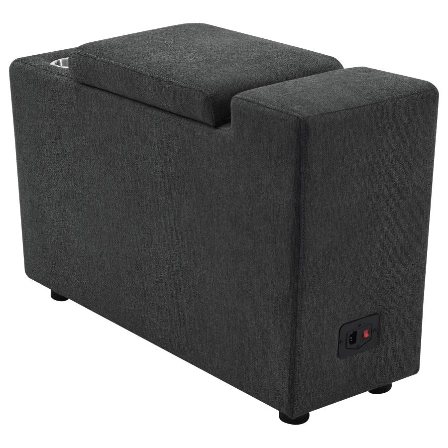 Collins Upholstered Modular Storage Console Dark Grey-zoom-7