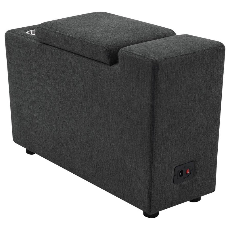 Collins Upholstered Modular Storage Console Dark Grey-zoom-