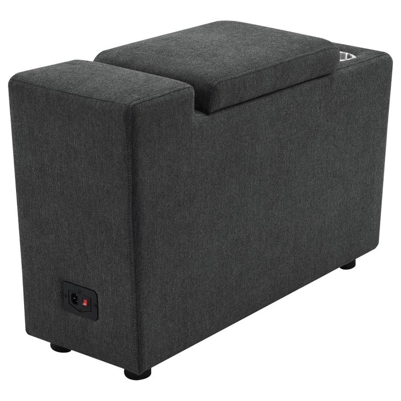 Collins Upholstered Modular Storage Console Dark Grey-zoom-