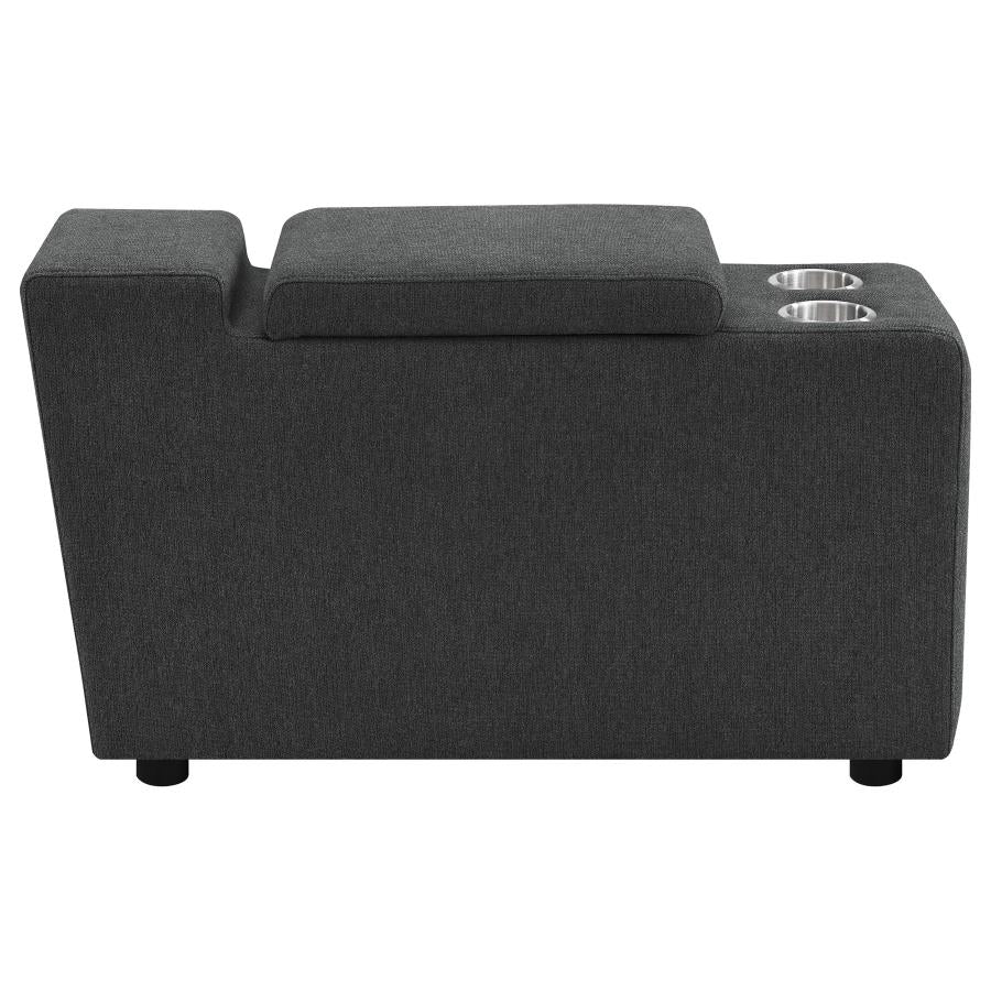 Collins Upholstered Modular Storage Console Dark Grey-9